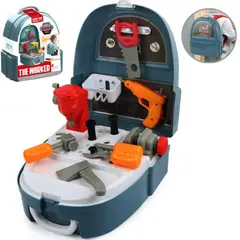 GENERICO - Set de mochila de herramientas para niños AZUL ACERO