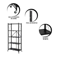 RYBIU IMPORT - Mueble Duradera con Niveles de Color Negro Y+Gift Stickers