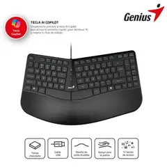 GENIUS - Teclado Ergo Kb-700 CTecla Copilot