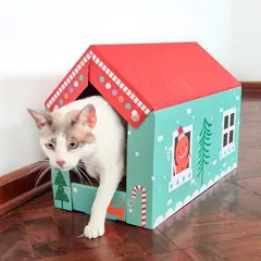 GENERICO - Rascador Casa de ronroneos Navideño