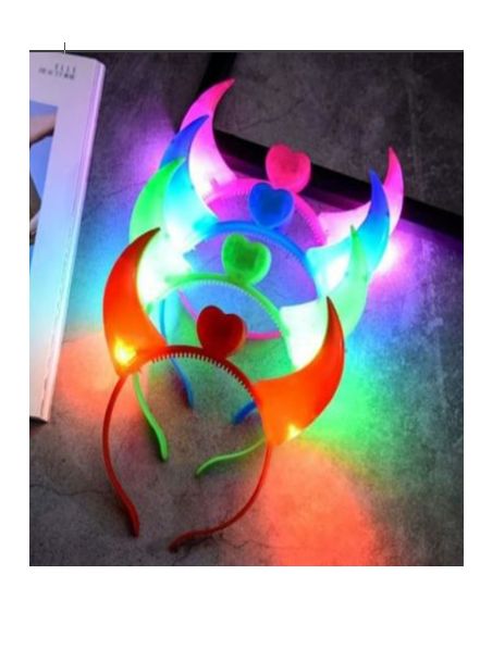 VINCHA HALLOWEEN DISEÑO DIABLITA CON LUCES LED