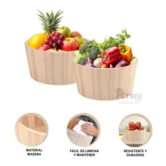 GENERICO - Recipiente Idoneo en Color Madera Y+Regalo Ligas para Peinar