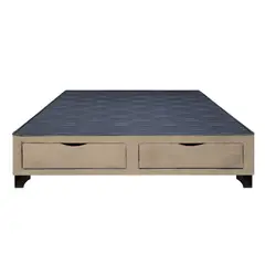 BARAKA HOME - Base de Cama Kolpa 2 Cajones Frontales 1.5 Plz - Beige Claro