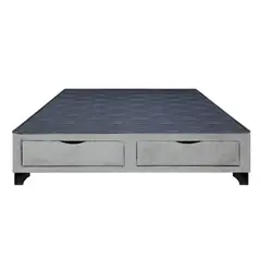 BARAKA HOME - Base de Cama Kolpa 2 Cajones Frontales 2 Plz - Gris Claro