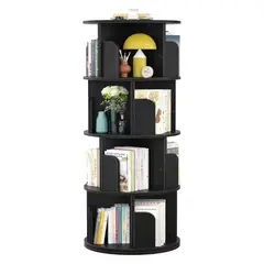 GENERICO - Librero Estante Giratorio Magnolio Negro Petrox Home