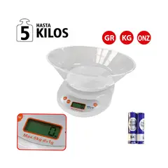 OPALUX - Balanza Digital Gramera 5Kg OP-1811A-WH