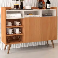TU MESITA - Aparador para Cocina Luther color NaturalBlanco 2 puertas TU MESITA
