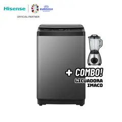 HISENSE - LAVADORA SMART FUZZY 10KG CARGA SUPERIOR GRIS - WT3J1023UT + LICUADORA IMACO