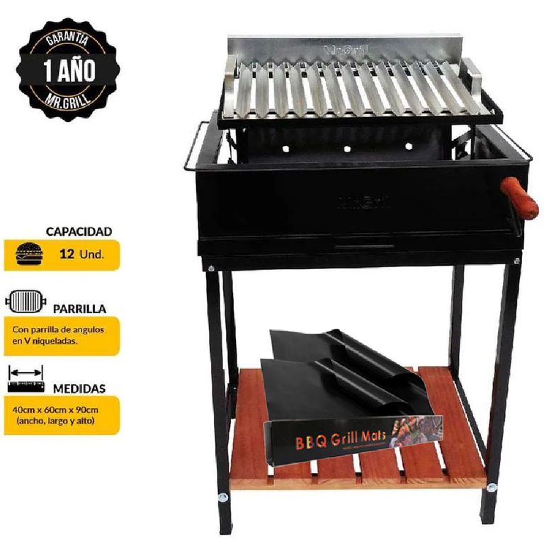 Parrilla Argentina Chica Mixta + Láminas Protectoras para Parrillas