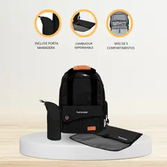 CARESTINO - Mochila Maternal para Bebé «ROMA» Black