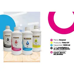 SCOYSER - TINTA DE 1 LITRO AMARILLO PARA IMPRESORAS EPSON,CANON,HP,BROTHER