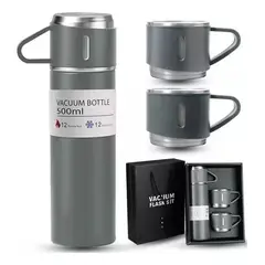 GENERICO - Set de 3 piezas Termo 500ml para Agua Calientefría Silver