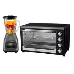 BLACKLINE - Horno Eléctrico 60 Lt GR60AR y Licuadora 1.5Lt con 6 Vel BLSTPEG-GPB