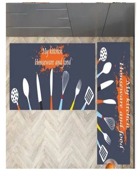 Set de 2 Alfombra Antideslizante Piso de Cocina