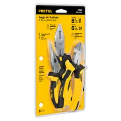 PRETUL - Juego de 3 Pinzas con Mango Comfort Grip JGO-PIN3X