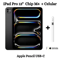 APPLE - IPAD PRO 13" CHIP M4 256GB WIFI + CELULAR - SPACE BLACK + PENCIL USB-C