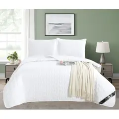 GENERICO - CUBRECAMA COLOR BLANCO 2 PLAZAS - HAIRIFON TEX