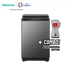 HISENSE - LAVADORA SMART FUZZY 10KG CARGA SUPERIOR GRIS - WT3J1023UT + LICUADORA OSTER BLANCA