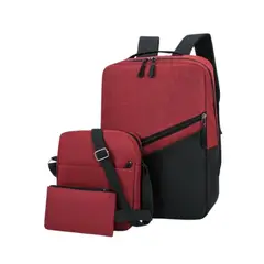 GENERICO - Pack Mochila 3 en 1 Porta Laptop Usb Bolsillos Trazados - V2