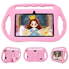 VEIDOO - Tablet Kids 32GB 7 Control parental Funda de silicona--Rosa
