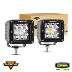 AUXBEAM - 2 FAROS LED CUBO 3' 72W 6 MODOS LUZ AMBAR Y BLANCO