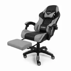 XION - SILLA GAMER ERGONÓMICA CON MASAJEADOR Y REPOSAPIÉS 135° TITAN GRIS