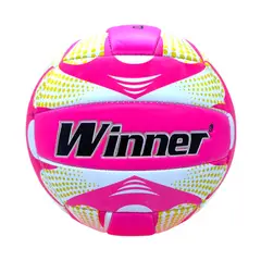 WINNER - PELOTA PARA VÓLEY TALLA 5 ACOLCHADA COSIDO FUCSIA AMARILLO