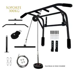 HOLGU - Barra 2 en 1 Calistenia Crossfit + Sistema Polea Adaptable