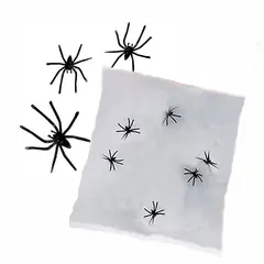 GENERICO - Halloween Tela de araña blanco de 300g + arañas