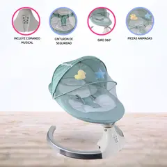 CUZKA - Mecedora Eléctrica para Bebé »COSSY» AQUAMARINE