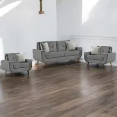 ALTO HOGAR - Juego de Sala 2 1 1 Kayruth Gris Oscuro Tapiz Antifluido
