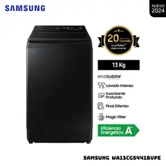 SAMSUNG - LAVADORA SAMSUNG ECOBUBBLE 13 KG CARGA SUPERIOR NEGRO - WA13CG5441BVPE