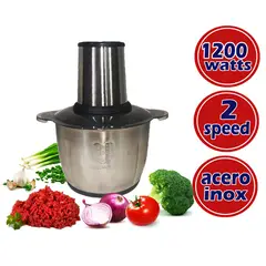 GENERICO - Picatodo Eléctrico 3 Litros para Carnes y Verduras de Acero Inoxidable