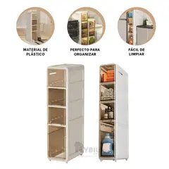 GENERICO - Closet Ordenador de 4 Niveles Blanco Y+Ligas de Regalo