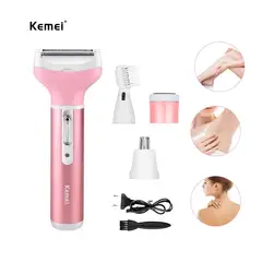 KEMEI - Depiladora Eléctrica Recargable 4en1 para Mujer
