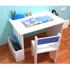 AMUEBLE - Escritorio de melamine niño ERICK Blancoazul Tiendas