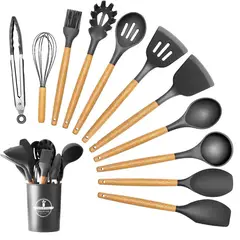 GENERICO - Juego De Utensilios De Cocina De Colores 12 Pcs Gris