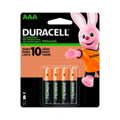 DURACELL - Pilas Recargables Blister 4 und AAA Capacidad 900 mAh