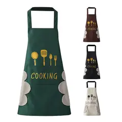 GENERICO - DELANTAL DE COCINA MANDIL IMPERMEABLE CON SECADOR VERDE