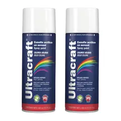 TRUPER - Pintura spray color BLANCO BRILLANTE, 2 UNIDADES ULTRACRAF