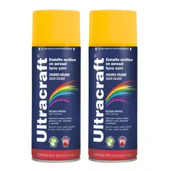 TRUPER - Pintura spray color amarillo CAT, pack 2 unidades ULTRACRAF