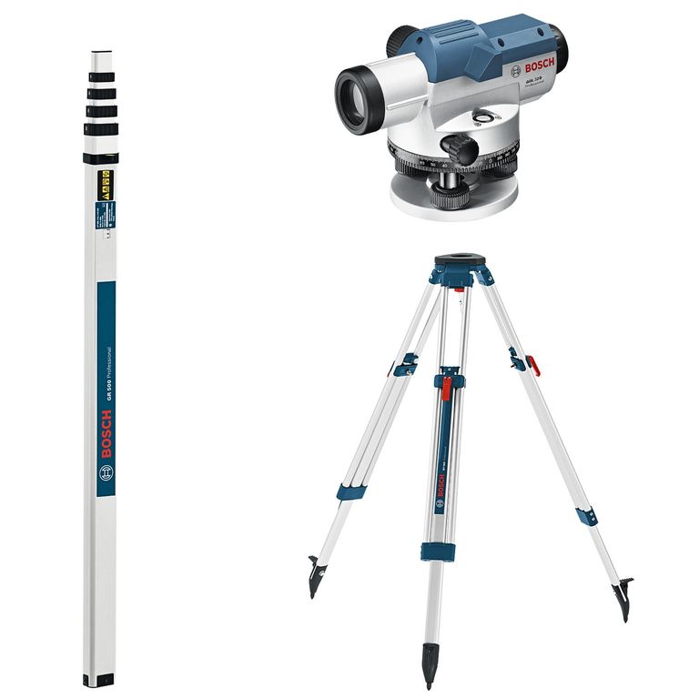 Combo Topográfico Nivel óptico GOL 32 D +Trípode BT 160 +Regla Medición 5m Bosch