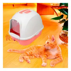 RYBIU IMPORT - Arenero Resistente para Gatos de Color Fucsia Y+Stickers
