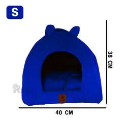 RYBIU IMPORT - Casita Canina Talla S en Azul Rey Y+Regalo Ligas para Peinar