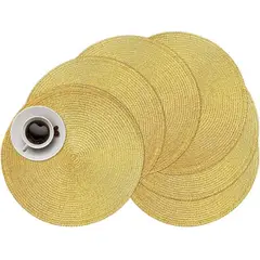 DE ROMA - SET DE INDIVIDUALES REDONDO DORADO ORO X 6 UND