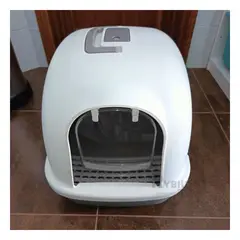 GENERICO - Arenero para Gato Resistente Incluye Bandeja de Color Plomo