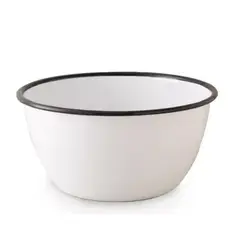 GENERICO - Bowl Esmaltado Blanco Con Borde Negro