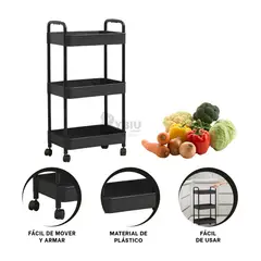 GENERICO - Estanteria Flexible de 3 Escalas Color Negro Y+Gift Stickers