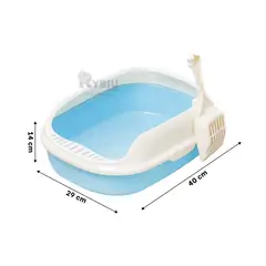 RYBIU IMPORT - Bandeja de Mascotas en Color Azul Y+Regalo Ligas para Peinar