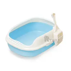 RYBIU IMPORT - Baño Funcional para Higiene Gatuna Azul Y+Regalo Stickers